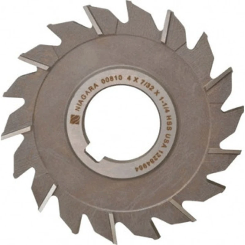 KEO 4 Diam x 7/32 Face Width Staggered Tooth Side Milling Cutter 1-1/4 Arbor Hole, High Speed Steel, Uncoated, 18 Tee...
